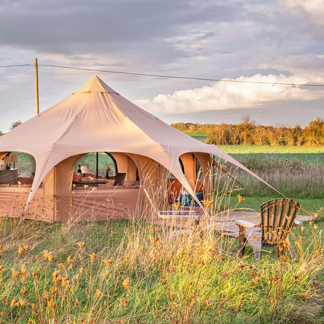 Glampingtent, home, les marchands